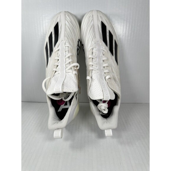Size 13.5 Mens Adidas Adizero Molded Football Cleats White Black GX4049 NEW - Picture 6 of 8